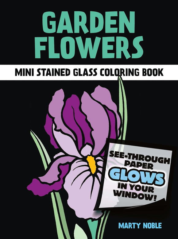 Mini Garden Flowers Stained Glass Coloring Book
