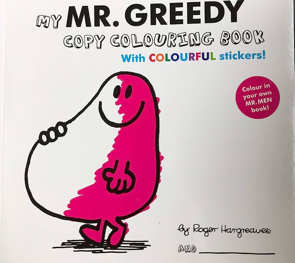 Mr. Men - My Mr. Greedy Colouring Book With Colourful Stickers – AUC ...