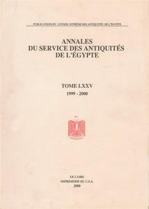 Annales du Service des Antiquit‚Äö√†√∂¬¨¬©s de l'Egypte: Vol. 75